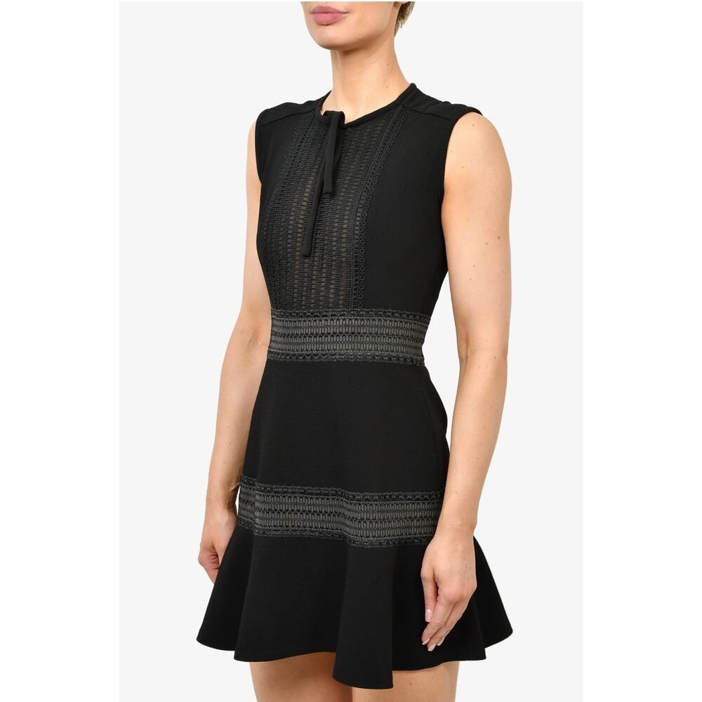 Sandro Emelie Lace Black Eyelet Sleeveless Dress 2 US 4 6